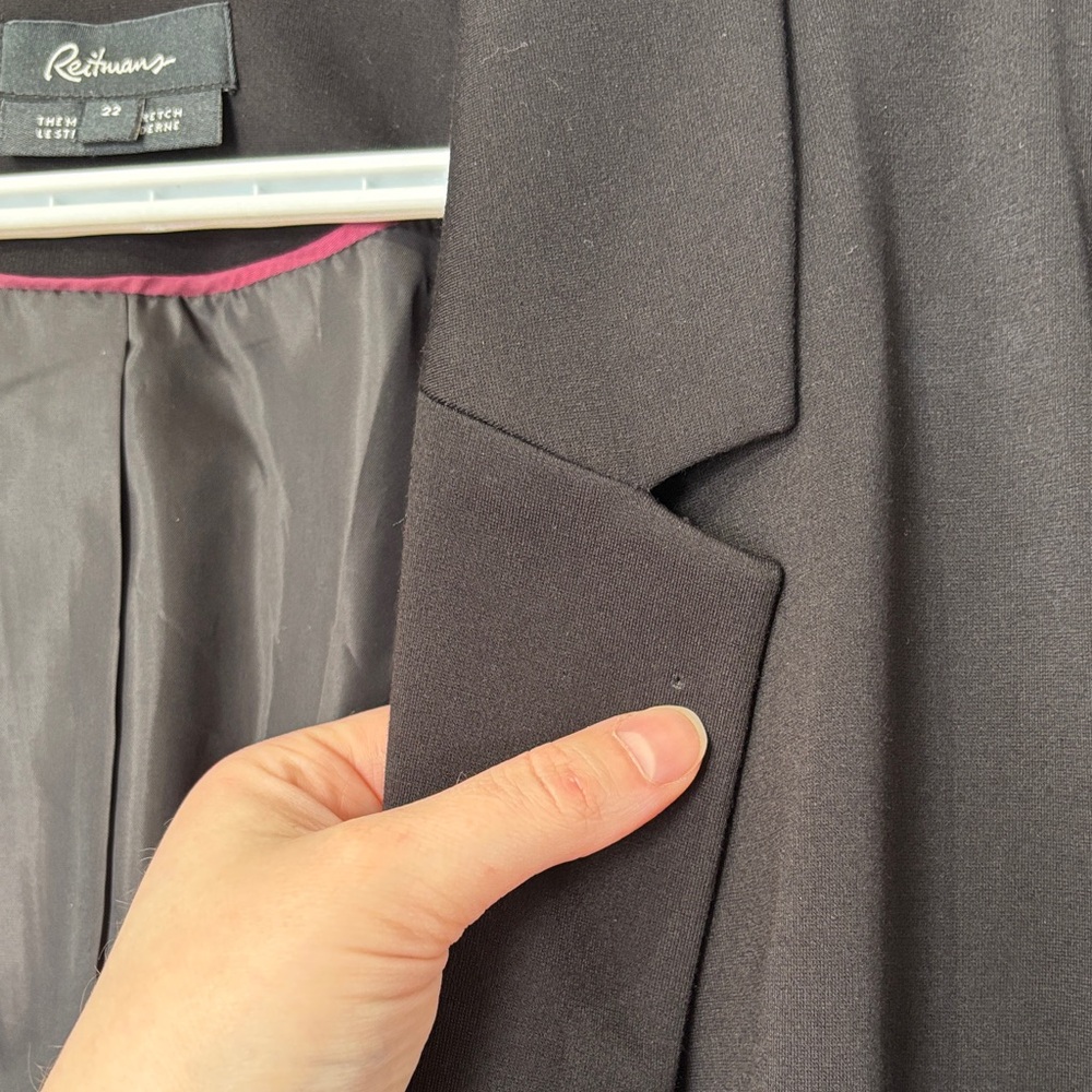 Reitmans Size 22 Women's Black Open-Front Blazer - Picture 4 of 8